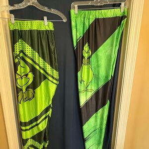 Green and Black Grinch Leggings for Active Wear